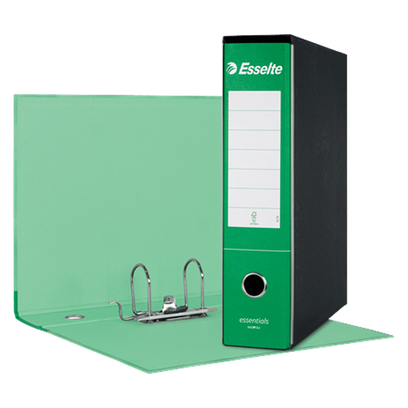 Registratore ESSENTIALS G75 verde dorso 8cm f.to protocollo ESSELTE
