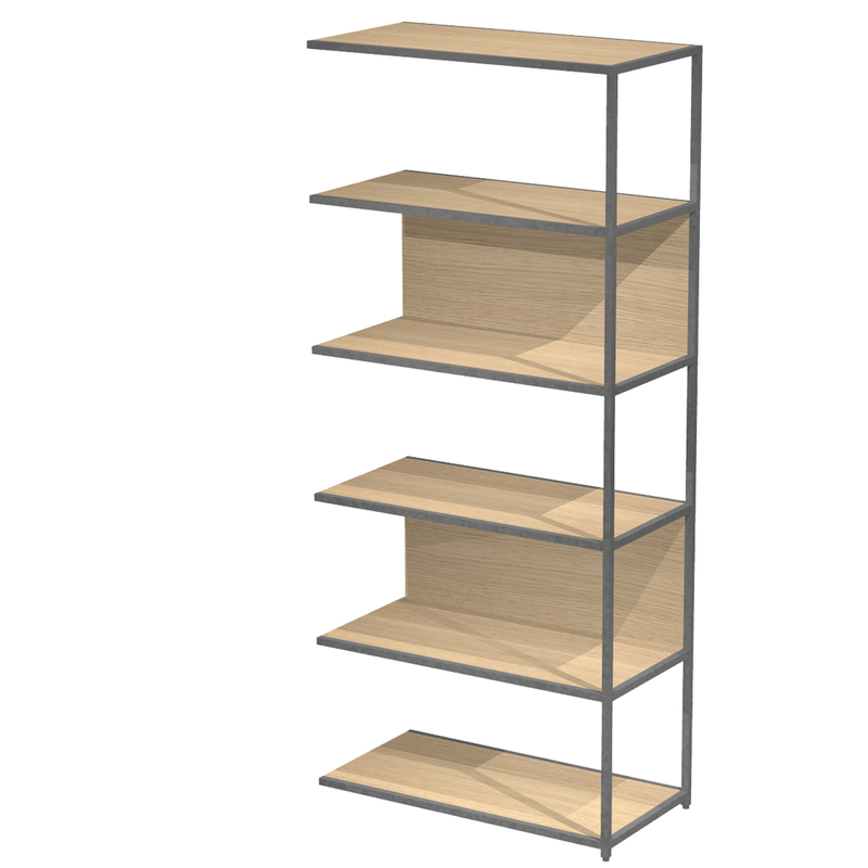 MODULO AGGIUNTIVO libreria Modular 90x44H200cm con struttura ANTRAC.- ROVERE