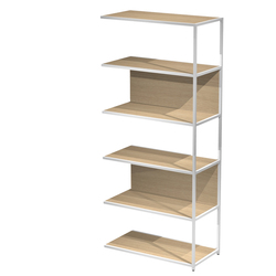 LIBRERIA 6 ripiani 90x44H200cm con struttura metal ANTRAC.- ROVERE Modular