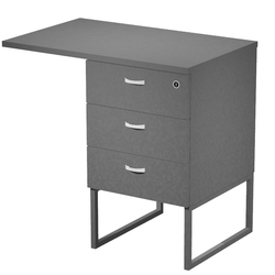 CASSETTIERA 3 CASS. ANTRACITE con supporto metal ANTRACITE e top - ESSENCE