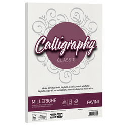Carta CALLIGRAPHY MILLERIGHE 100gr A4 50fg bianco 01 FAVINI
