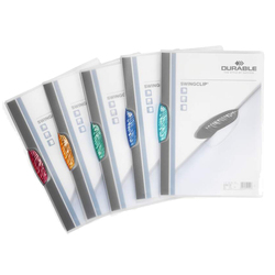 PACK 5 CARTELLINE CON CLIP COLORATA SWINGCLIP DURABLE