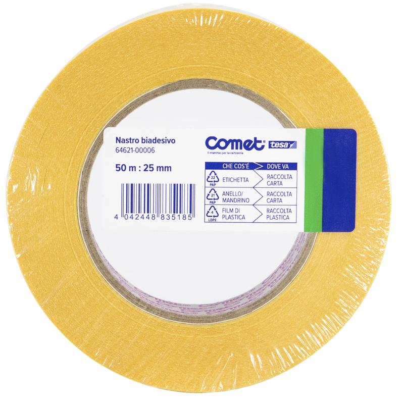 NASTRO BIADESIVO 50MTX25MM TRASP. 64-621 TERMO SINGOLO COMET