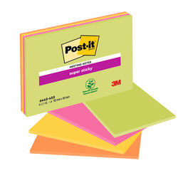 BLOCCO 45foglietti Post-itR Super Sticky 101x152mm MEETING NOTE NEON 6445-SSP