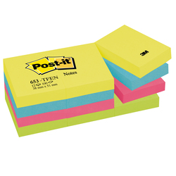 BLOCCO 100foglietti Post-itR 38x51mm 653-TFEN ENERGY 72GR ASSORTITO