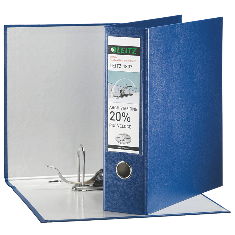Registratore LEITZ 180  G65 blu dorso 8cm f.to protocollo LEITZ