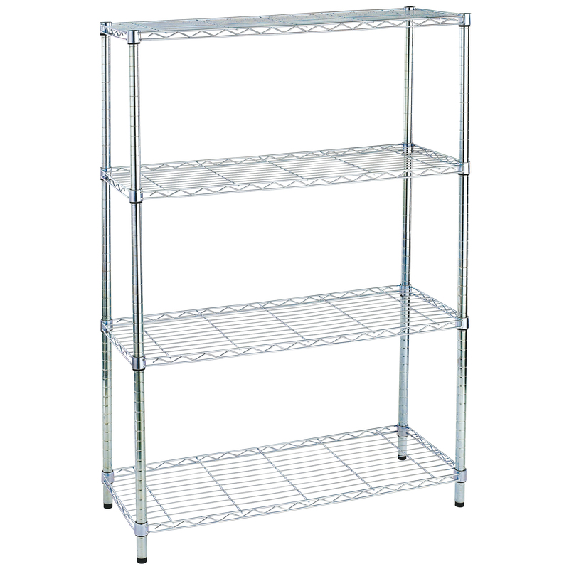 LIBRERIA 4 RIPIANI ACCIAIO CROMATO 36x90cmH137cm ARCHIMEDE LIGHT