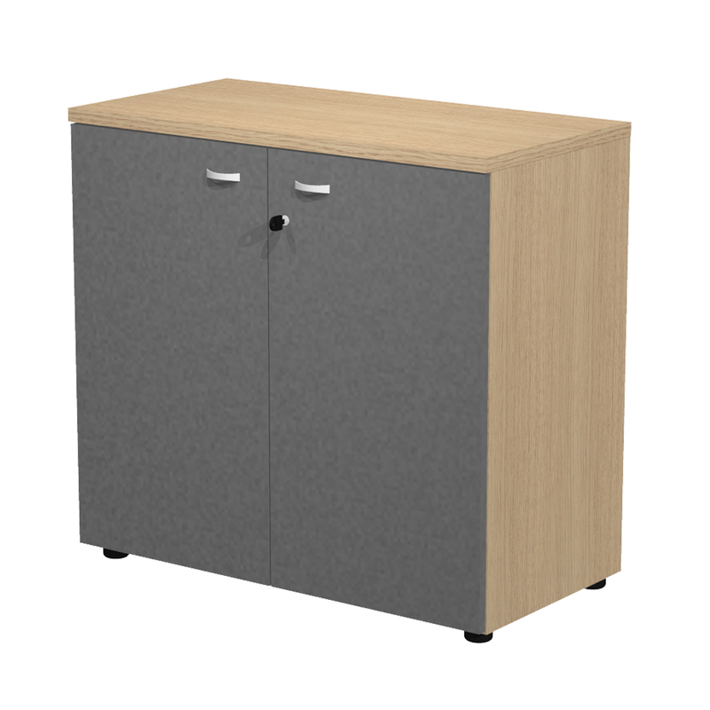 Armadio contenitore basso struttura rovere / ante antracite ESSENCE