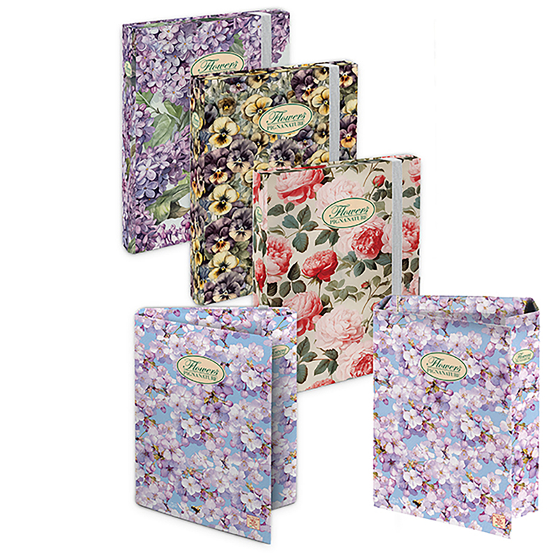 Cartella progetti con elastico 24x34cm dorso 7cm Pigna Nature Flowers