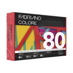 Carta Fabriano Colore A4 80GR 500FG COL.FORTI ROSSO