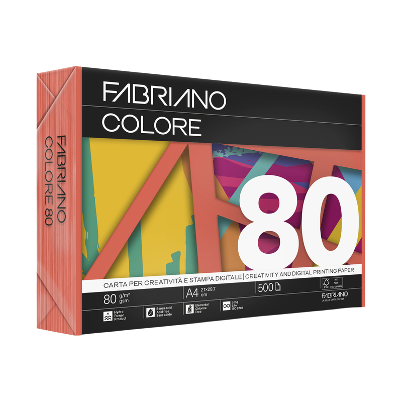 Carta Fabriano Colore A4 80GR 500FG COL.FORTI ARANCIO