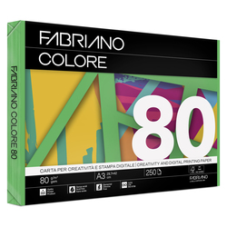 Carta Fabriano Colore A3 80GR 250FG COL.FORTI VERDE