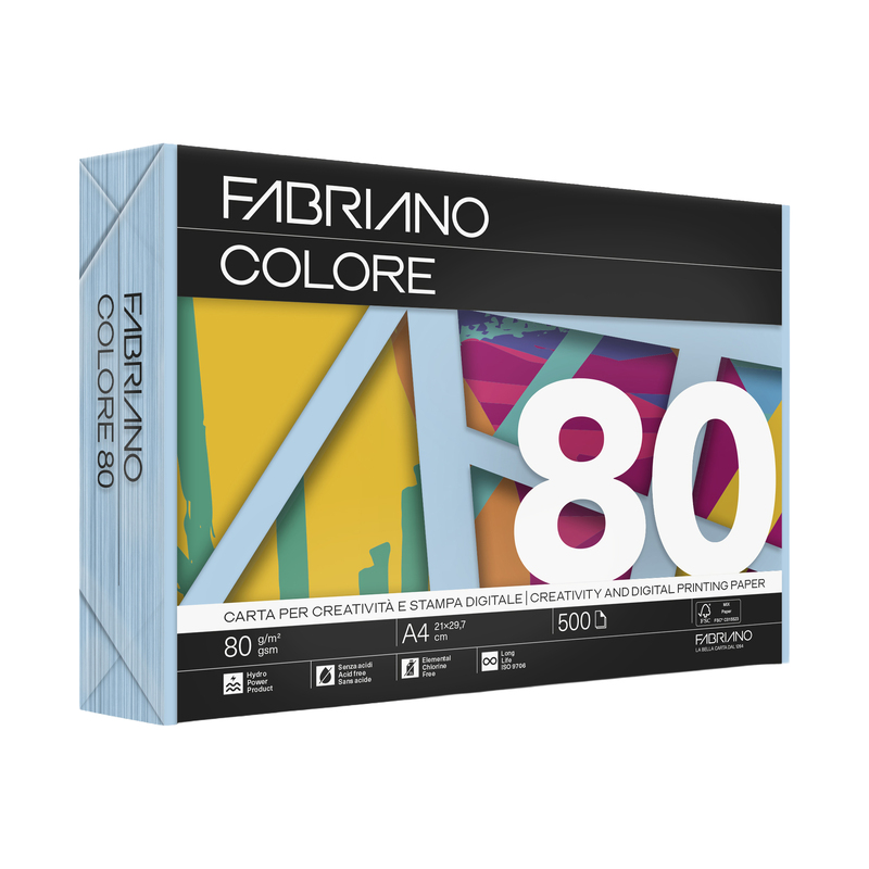 Carta Fabriano Colore A4 80GR 500FG COL.TENUE CELESTE