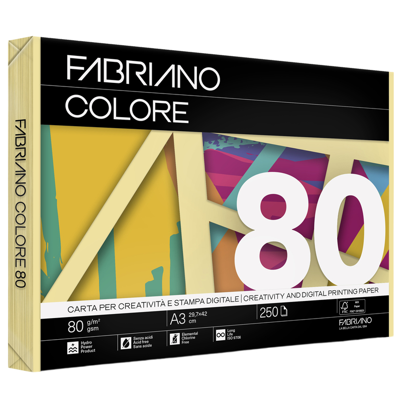 Carta Fabriano Colore A3 80GR 250FG COL.TENUE BANANA