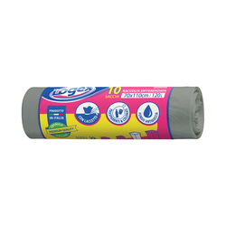10 SACCHI IMMONDIZIA 70X110CM 120LT HD 16mic GRIGIO LOGEX