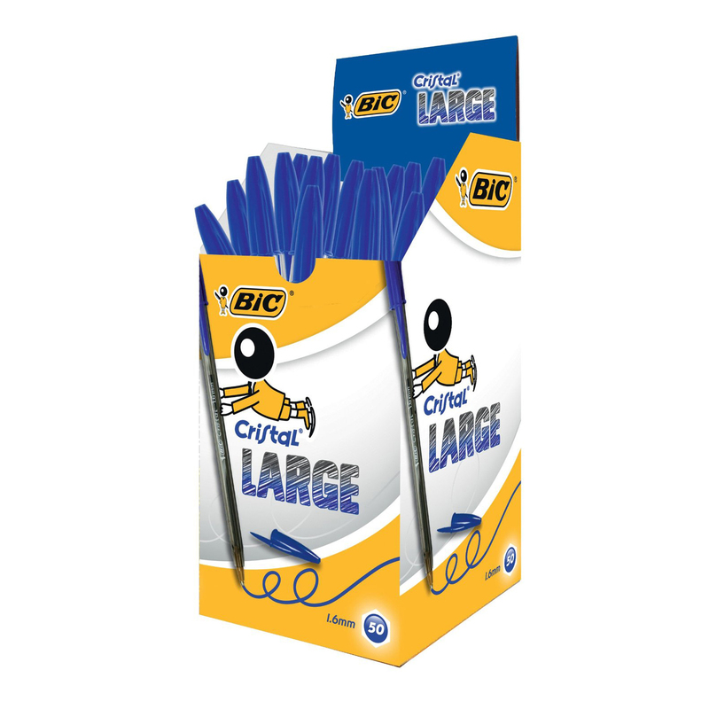 Scatola 50 penna sfera CRISTALR large 1,6mm blu BICR