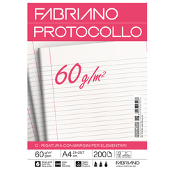 Protocollo 1rigo c/margine 200fg 60gr f.to A3 chiuso (21x29,7cm) Fabriano