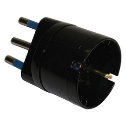 ADATTATORE SEMPLICE NERO CON SPINA 2P+T 16A - PRESA SCHUKO 16A