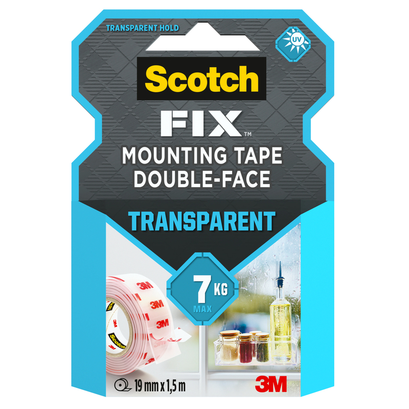 Nastro biadesivo Scotch FIX 19MMX1,5MT trasparente ScotchR