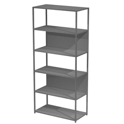 LIBRERIA 6 ripiani 90x44H200cm con struttura metal ANTRAC.- ANTRACITE Modular