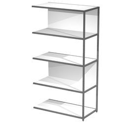 MODULO AGGIUNTIVO libreria Modular 90x44H161cm con struttura ANTRAC.- BIANCO