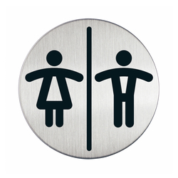 PITTOGRAMMA D 8,3cm 'TOILETTE UOMO/DONNA' IN ACCIAIO