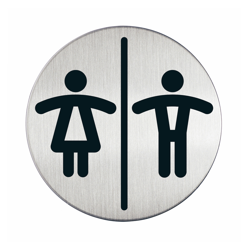 PITTOGRAMMA D 8,3cm 'TOILETTE UOMO/DONNA' IN ACCIAIO