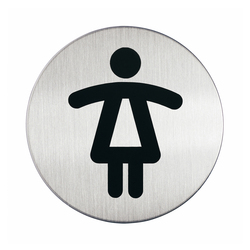 PITTOGRAMMA D 8,3cm 'TOILETTE DONNA' IN ACCIAIO