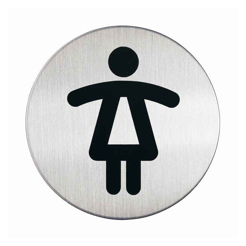 PITTOGRAMMA D 8,3cm 'TOILETTE DONNA' IN ACCIAIO
