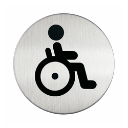 PITTOGRAMMA D 8,3cm 'TOILETTE DISABILI' IN ACCIAIO