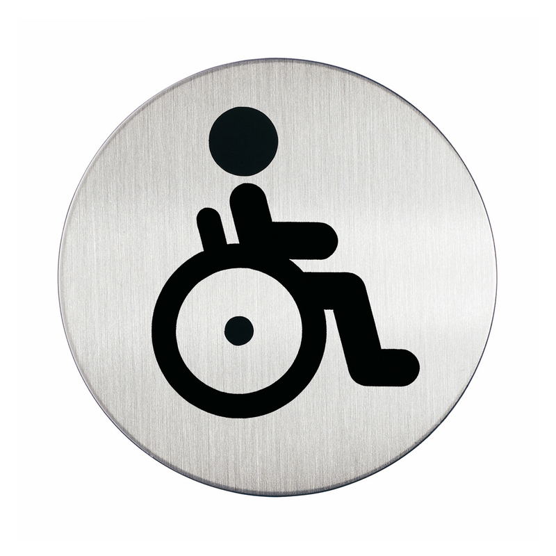 PITTOGRAMMA D 8,3cm 'TOILETTE DISABILI' IN ACCIAIO