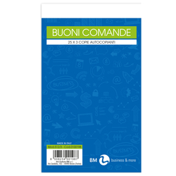 BLOCCO COMANDE 25FOGLI 3 COPIE AUTOCOPIANTE 10X17CM ART 512/3 BM