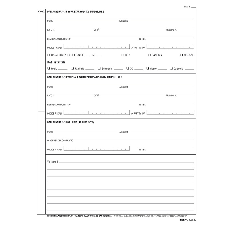 REGISTRO ANAGRAFICA CONDOMINIALE 297X210mm 48PAG E2528
