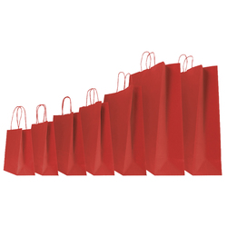 25 SHOPPERS CARTA KRAFT 26x11x35cm TWISTED rosso