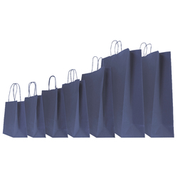 25 SHOPPERS CARTA KRAFT 26x11x35cm TWISTED blu