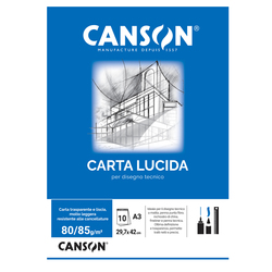 BLOCCO CARTA LUCIDA MANUALE 297x420mm 10FG 80GR CANSON