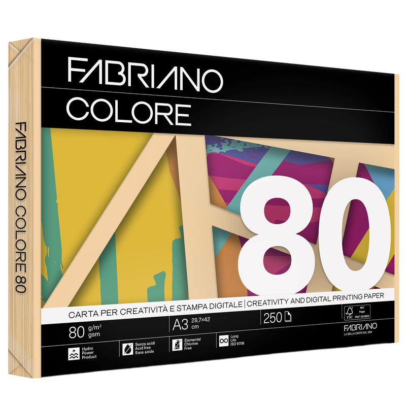 Carta Fabriano Colore A3 80GR 250FG COL.TENUE ALBICOCCA