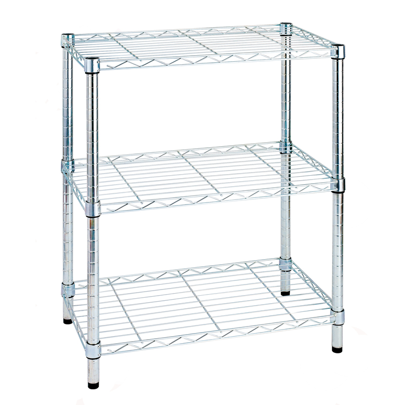 LIBRERIA 3 RIPIANI IN ACCIAIO CROMATO 36x60cm - H75cm ARCHIMEDE LIGHT