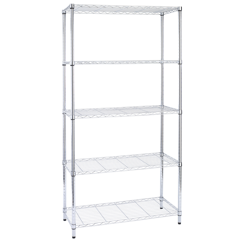 LIBRERIA 5 RIPIANI IN ACCIAIO CROMATO 36x90cm - H177cm ARCHIMEDE LIGHT
