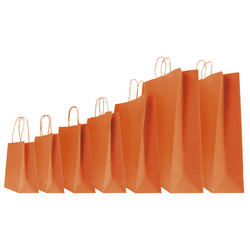 25 SHOPPERS CARTA KRAFT 22X10X29CM TWISTED ARANCIO