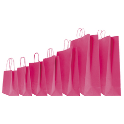 25 SHOPPERS CARTA KRAFT 26x11x35cm TWISTED MAGENTA