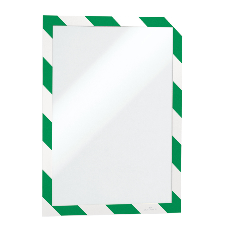 Cornice adesiva DuraframeR Security A4 21x29,7cm verde-bianco DURABLE