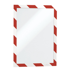 Cornice adesiva DuraframeR Security A4 21x29,7cm rosso-bianco DURABLE