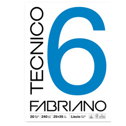 BLOCCO TECNICO 6 25x35cm 20fg 240gr liscio FABRIANO