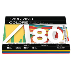 Carta Fabriano Colore A4 80gr 250fg mix 5 colori forti