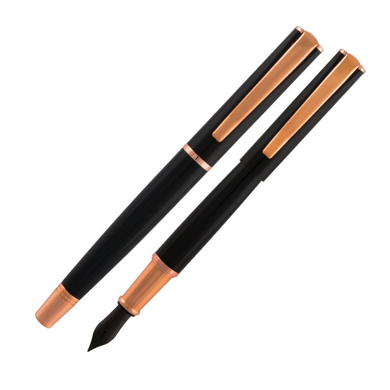 PENNA STILOGRAFICA IMPRESSA NERO-ROSEGOLD punta M MONTEVERDE