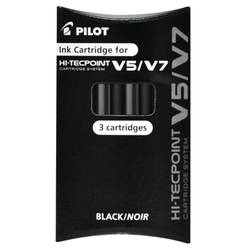 SET 3 REFILL ROLLER HI-TECPOINT V5-V7 RICARICABILE NERO PILOT