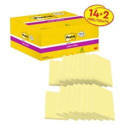 VALUE PACK 14+2 BLOCCO 90fg Post-itR Super Sticky Giallo Canary 76x127mm