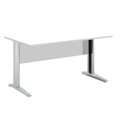 SCRIVANIA LINEARE 160X80cm BIANCO - fianchi vernic. effetto cromato EASY