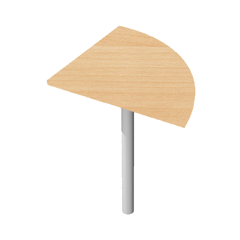 ANGOLARE 90  FAGGIO + GAMBA SUPPORTO GRIGIO CROMATO x SCRIVANIE EASY